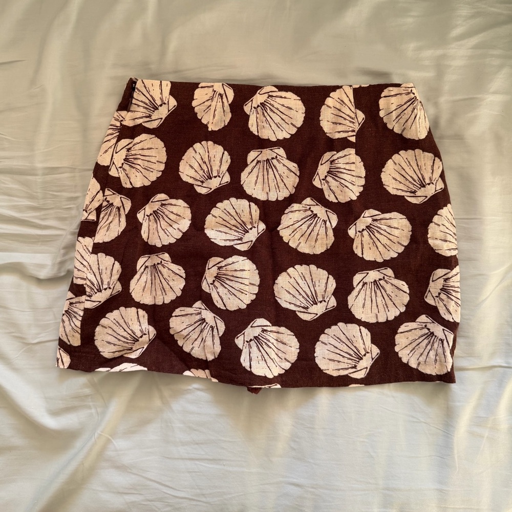 Linen-Blend Shell Mini Skort - Picture 3 of 5